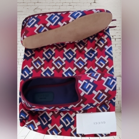 Gucci Satin Voyage Eco GG Loafers Flats Size 12 - Picture 2 of 8